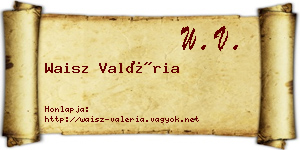 Waisz Valéria névjegykártya